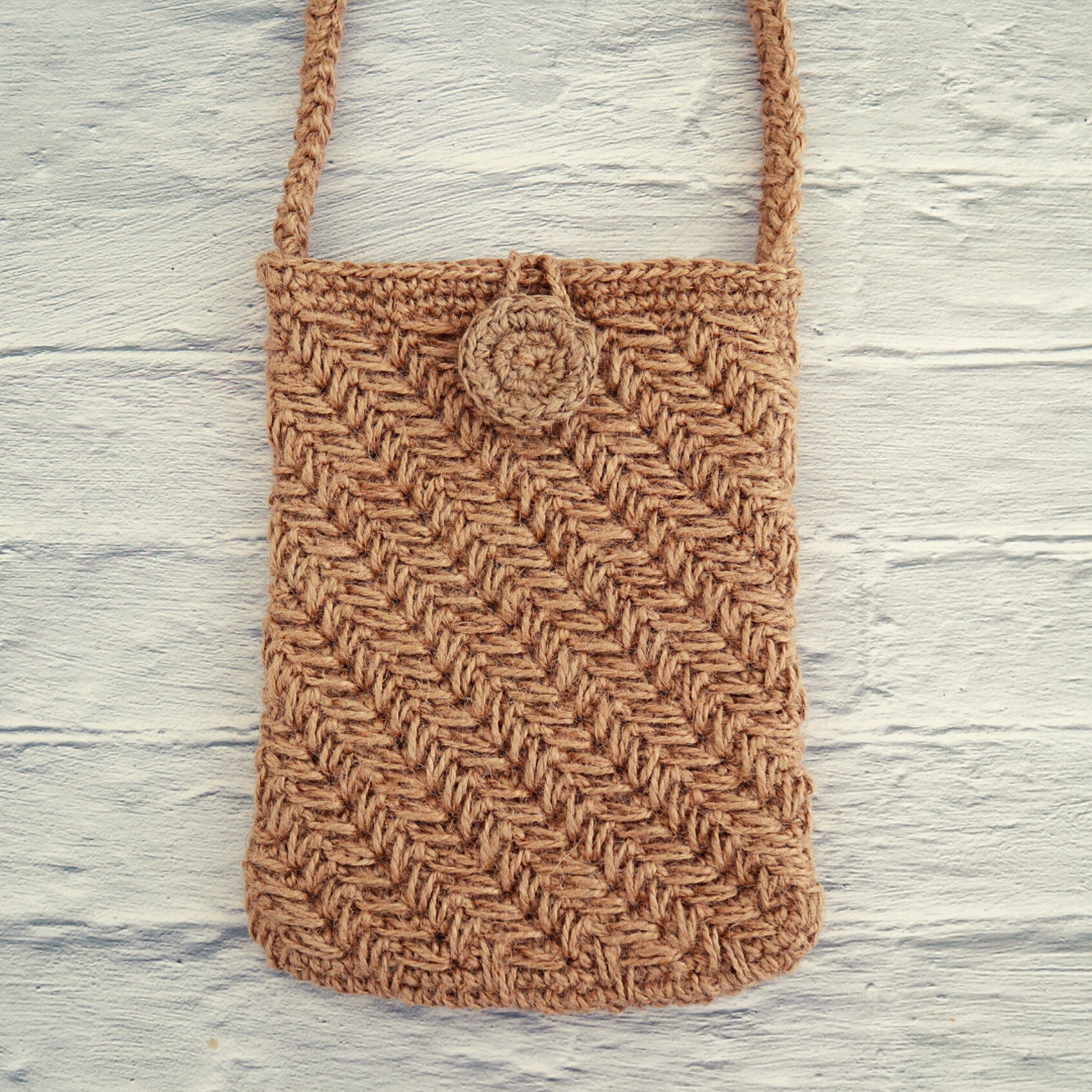 Crochet Jute Bag. Eco friendly jute phone bag. Jute crochet Etsy