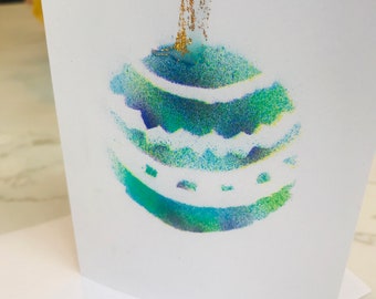 Handmade Christmas bauble Card