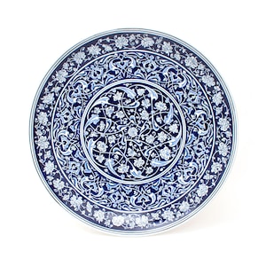 21th Century Iznik Ceramic Plate, Home Decor,Handmade Iznik Plate, High Rate of Quartz, Unique Design, Dia 50 cm
