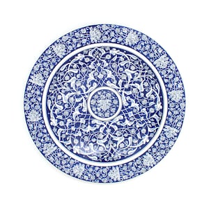21th Century Iznik Ceramic Plate, Home Decor,Handmade Iznik Plate, High Rate of Quartz, Unique Design, Dia 66 cm