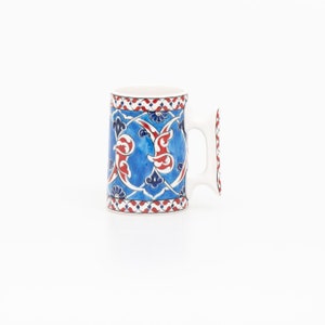 Tankard Becher, handgemachte Keramik, Iznik Keramik Tankard, blaue türkische Fliese, antik osmanisch