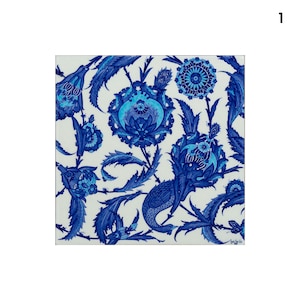 Wall Decor, Handmade Ceramics, Single Piece Iznik Tile, Turkish 40x40 cm Iznik Tile