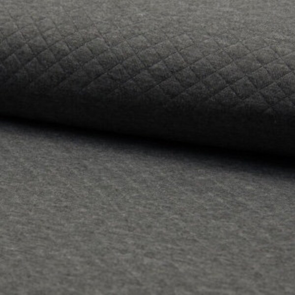 Jersey fabric quilted jersey uni grey dark grey