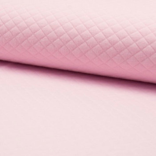 Jersey fabric quilted jersey uni pink delicate pink