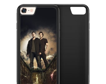 Supernatural Sam and Dean Black Rubber Phone Case Cover for iPhone Samsung Huawei