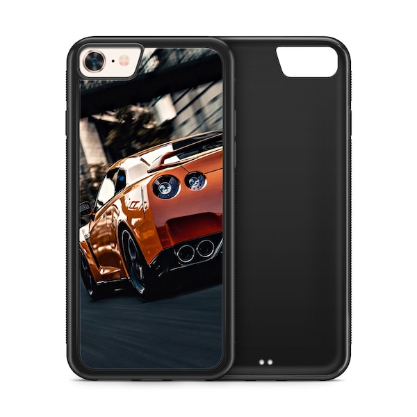 Nissan Sport Car Supercars GTR Black Rubber Phone Case for iPhone Samsung Huawei