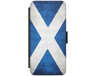 Scotland Flag Scottish Flag The Saltire St Andrew's Cross Flip Wallet Phone Case for iPhone Samsung