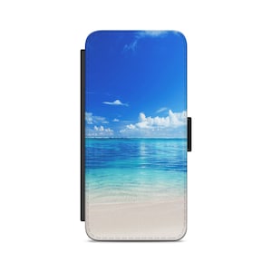 Summer Sand Beach Ocean Flip Wallet Phone Case for iPhone Samsung