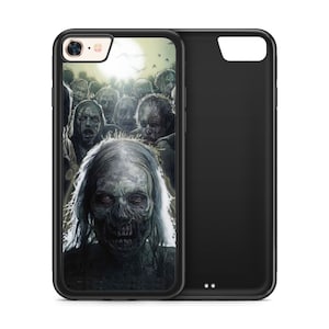 Zombie Face Walking Dead Black Rubber Phone Case Cover for iPhone Samsung Huawei