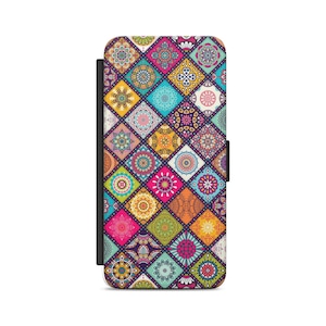 Colorful Mandala Pattern Flip Wallet phone case