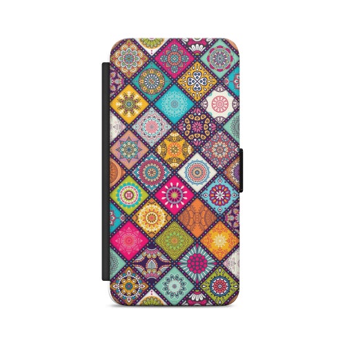 Colorful Mandala Pattern Flip Wallet phone case