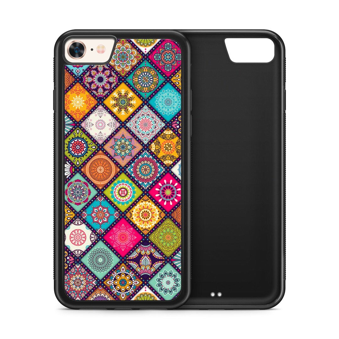 Custodia Portafoglio Uposao In Pelle Per Samsung Galaxy A6 Plus 2018 - Foderina Magnetica Con Motivo Floreale Mandala 3D, Rossa