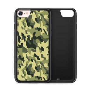 Camouflagepatroon camogroen legerzwart rubberen telefoonhoesje