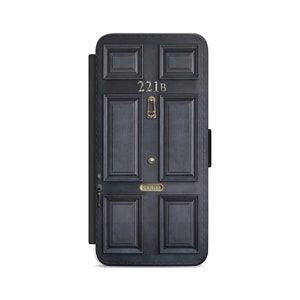 Sherlock Holmes Door Baker Street 221B Flip Wallet Phone Case for iPhone Samsung