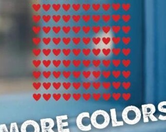 Mini Heart Vinyl Sticker Decal: Red & Pink, 200/Sheet