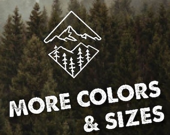 Mountain Decal, Mountain Car Decal, Hiking Decal, Outdoors Decal, Camping Decal, Outdoor Adventure Decal, Mountain Scene Decal,