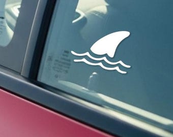 Shark Fin Waves Decal Sticker: Surf Car Laptop Decal