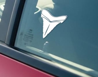 Shark Tooth Car Decal: Beach Summer Vinyl Sticker