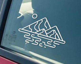 Mountain Decal,Mountain Car Decal, Hiking Decal, Outdoors Decal, Camping Decal, Outdoor Adventure Decal, Mountain Scene Decal, Explore Out 9