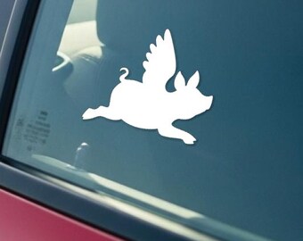 Flying Pig Sticker Decal Flying Pig Decal Flying Pig Sticker Car Decal Laptop Car Stickers Laptop Sticker Car Window Sticker Pig Gift