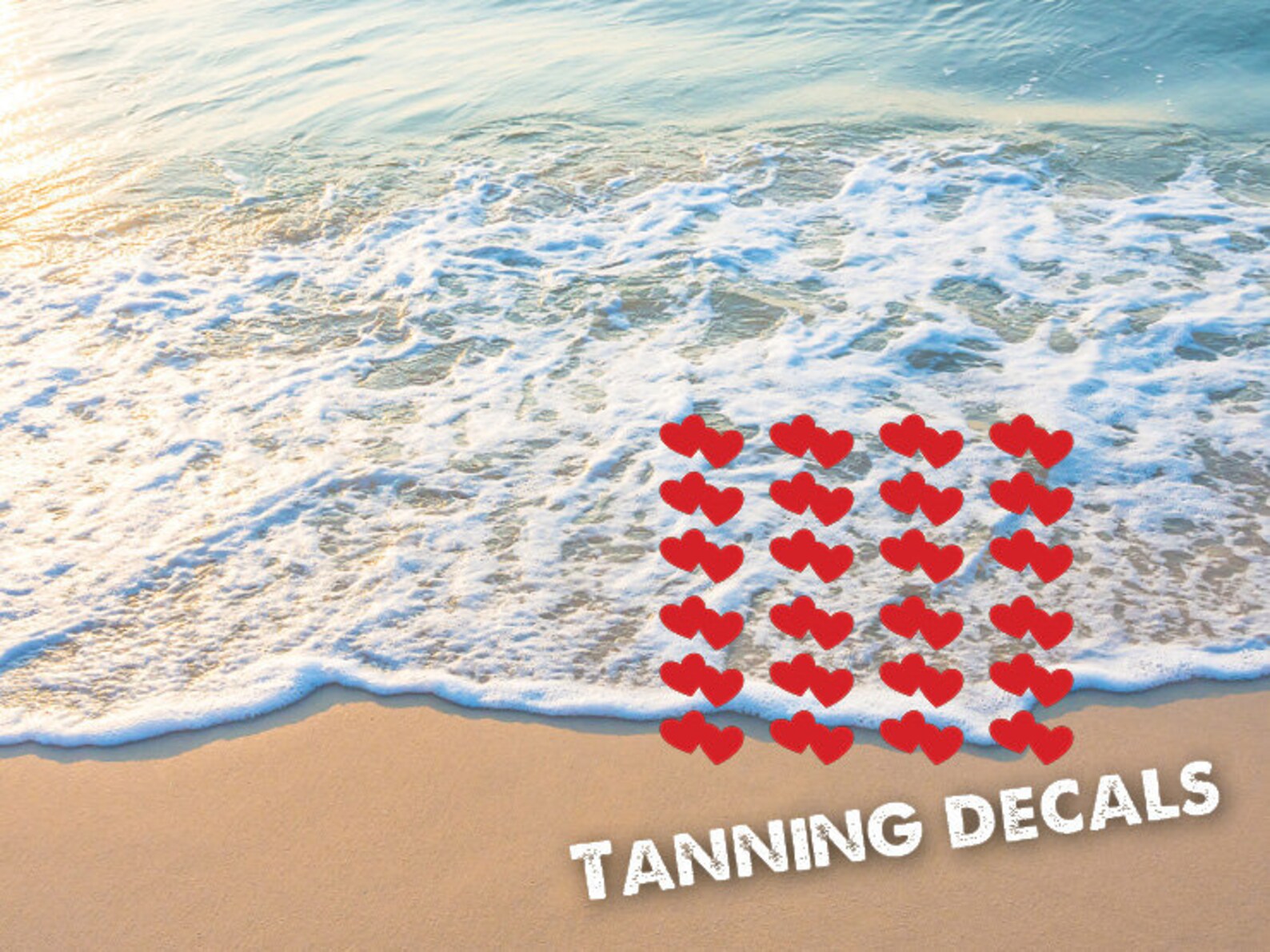 Hearts Connected Tan Decalstanning Tanning Sticker Tan Line Etsy
