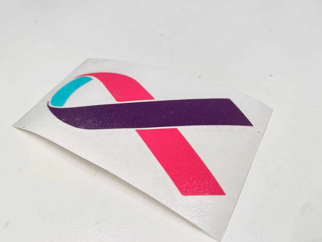 Thyroid Cancer Ribbon Decal, Thyroid Cancer Decal, Thyroid Cancer ...