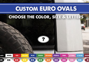 Custom Euro Oval Vinyl Decal: State Car Sticker