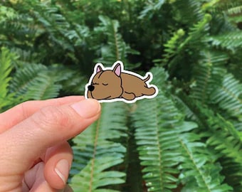 Sleeping Pitbull Dog Sticker - Laptop, Car Decal
