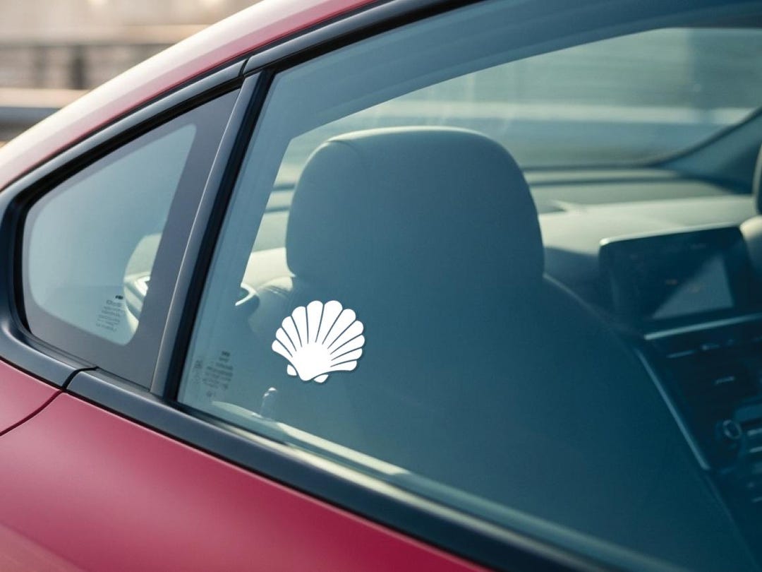 Clam Shell Sticker Clam Shell Car Decal: Sea Shell Vinyl Sticker - Etsy