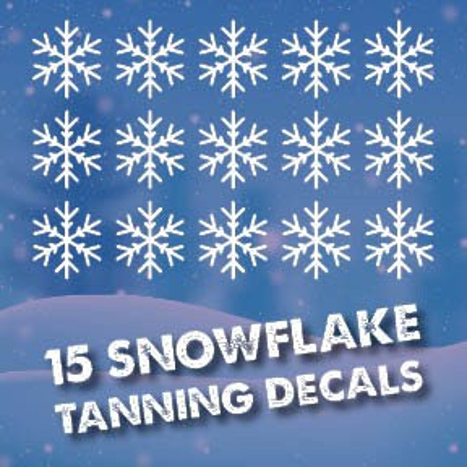 Snowflake Decals Tanning Stickers, Tan Line Sticker, Tanning Decals