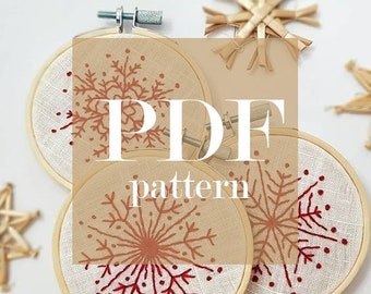 SNOWFLAKE collection PDF/Christmas decoration / Patrón de bordado/ Embroidery pattern / Descarga instantánea / Instant Download/ broderie