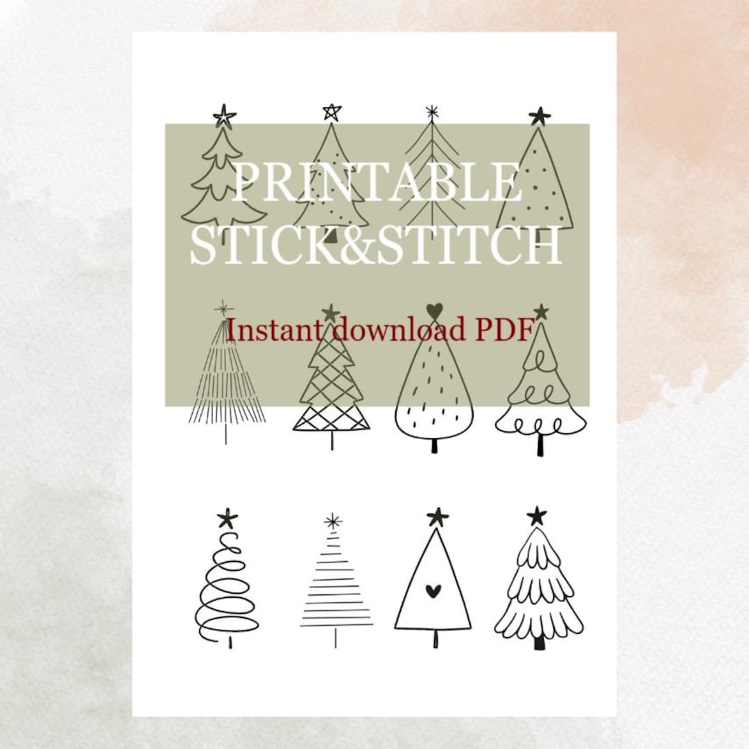 Sticking Patterns.pdf Printable/christmas Trees/stick and Stitch/printable/pdf/christmas ...