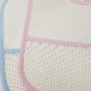 Bibs to embroider in cross stitch/bavoir/bib/cross stitch/point de croix/stitchable/baby/bebe/bib to embroidery/aida bib/DIY bib/ NEWBORN image 2