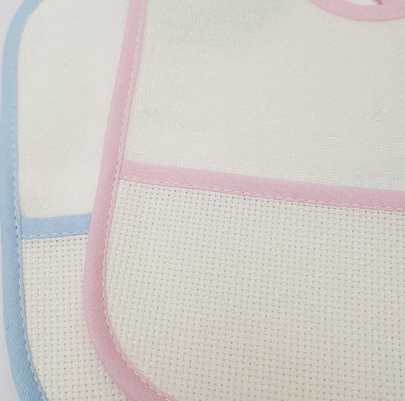 Bibs to embroider in cross stitch/bavoir/bib/cross stitch/point de croix/stitchable/baby/bebe/bib to embroidery/aida bib/DIY bib/ NEWBORN image 2