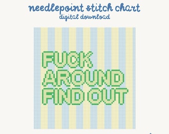 F*ck Around Find Out-naaldpuntenkaart (digitale download, 4 x 4")