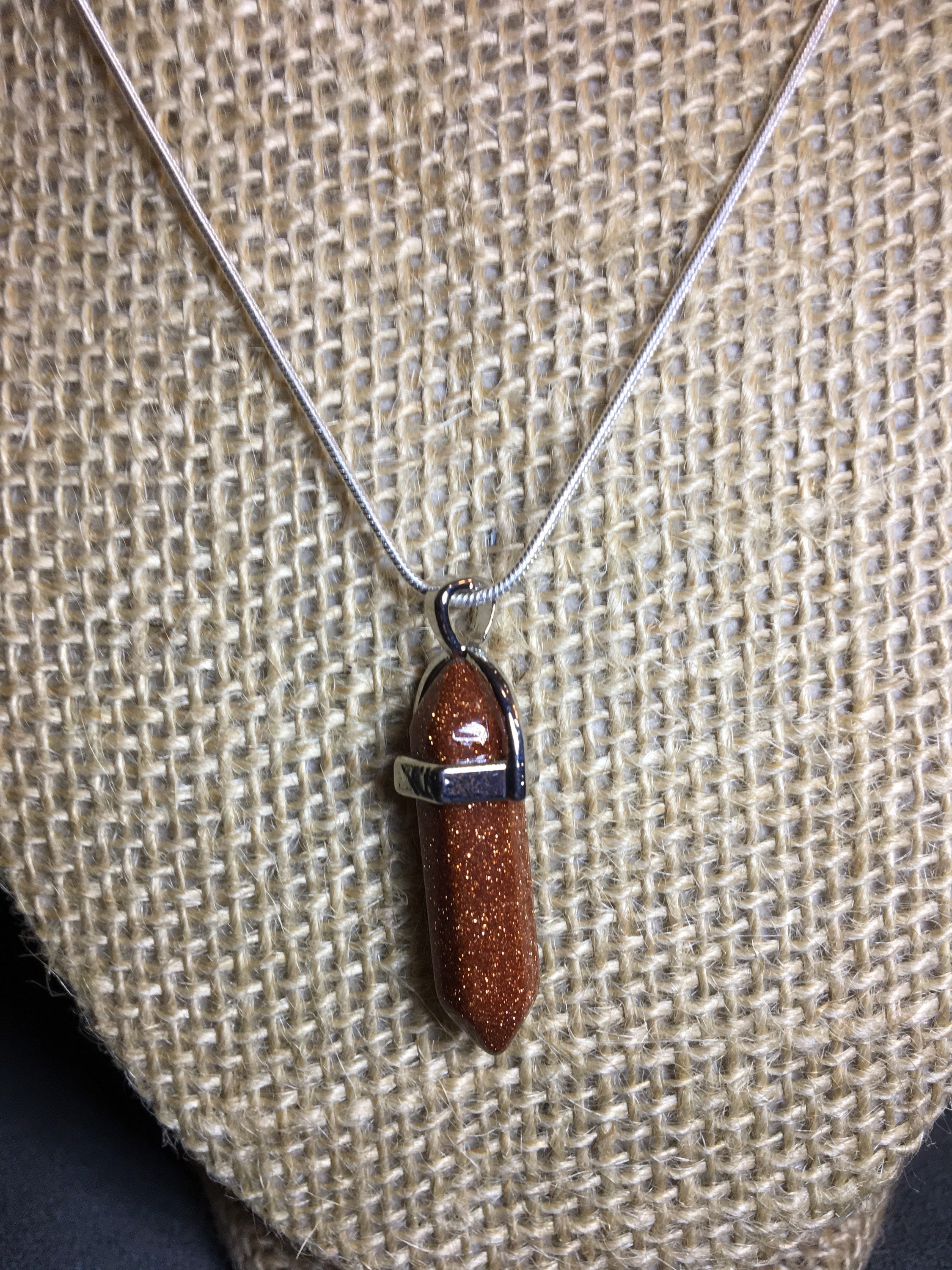 Brown Sandstone Pendant Necklace 