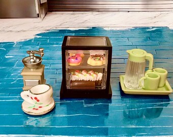 Miniatuurvoedsel poppenhuis - Set van 9 verschillende realistische miniatuurvoedsel op schaal 1:12 - Miniatuurgebakjes en desserts - Miniatuurfruit