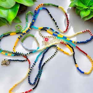 Super long seed bead necklace - Versatile wrap around seed bead bracelet or necklace - Colorful tiny beaded necklace- Colourful dainty beads