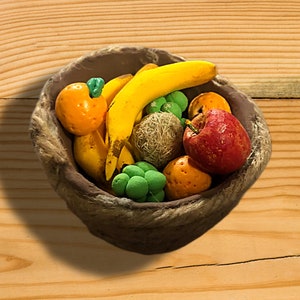 1:12 Casa Bambole Miniatura Fiore Cesto Frutta Simulazione Mini
