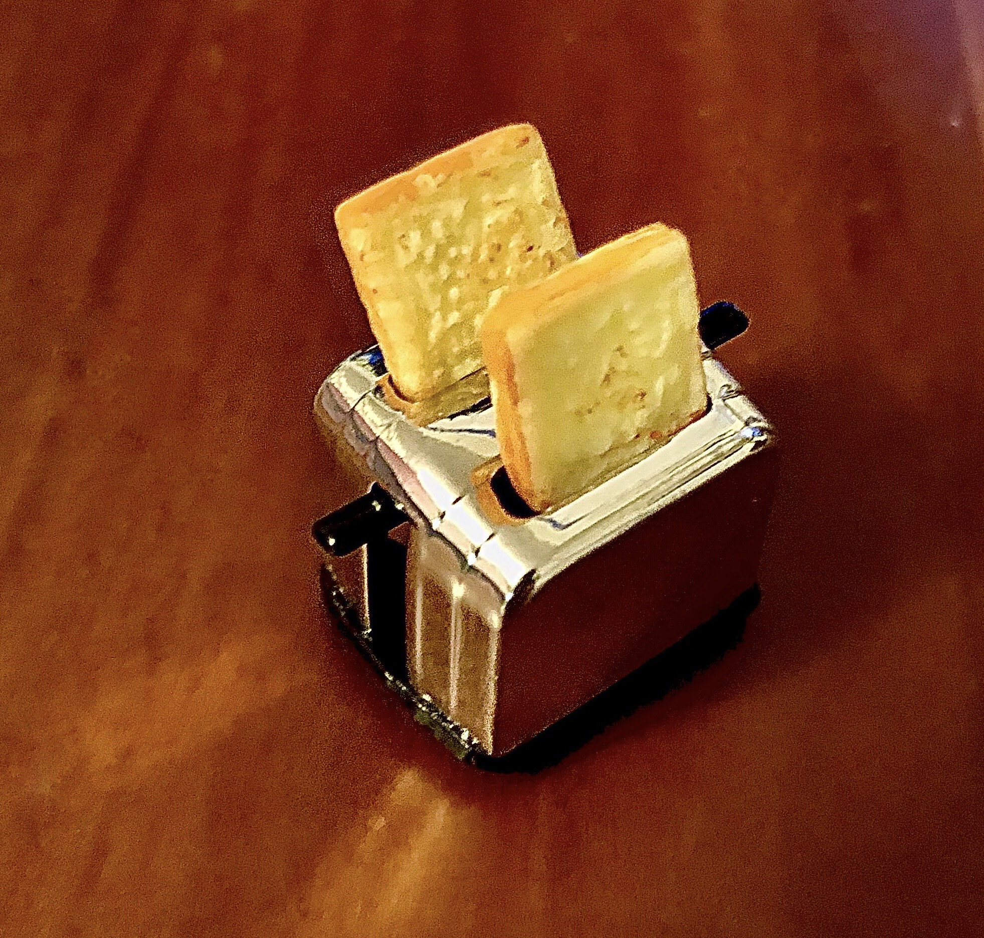 Réplique d'un petit grille-pain miniature - avec du pain grillé ! Grille-pain miniature pour maison de poupée, grille-pain miniature réaliste, cuisine