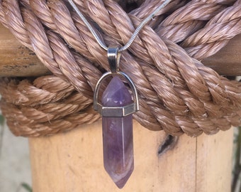 Amethyst Crystal point necklace