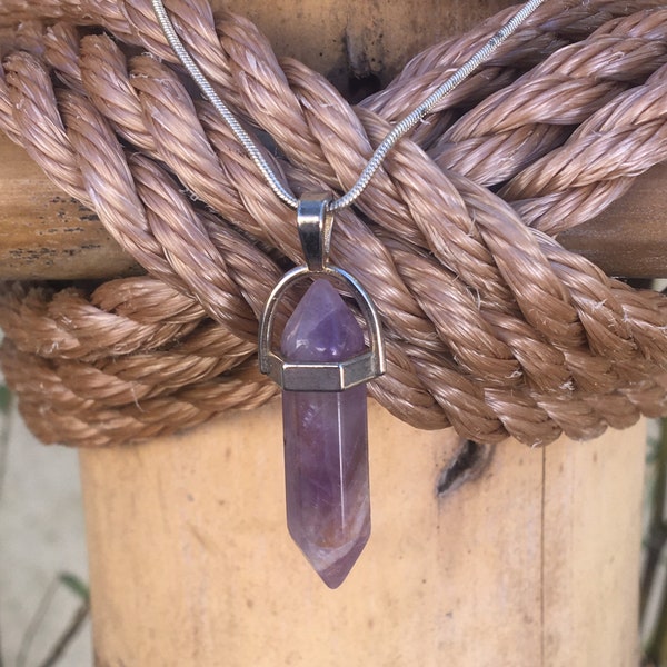 Amethyst Crystal point necklace