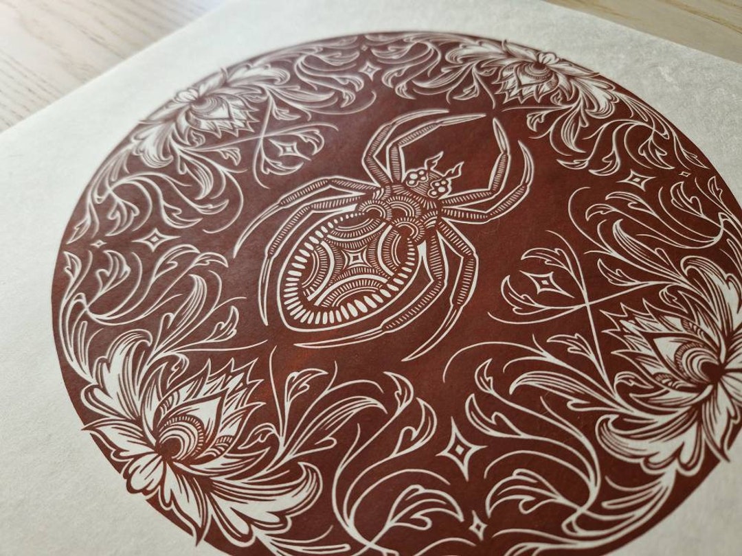 Round Linocuts Original Linocut Print