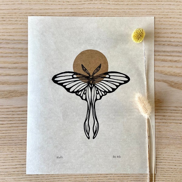 Luna Moth Art Nouveau - Etsy