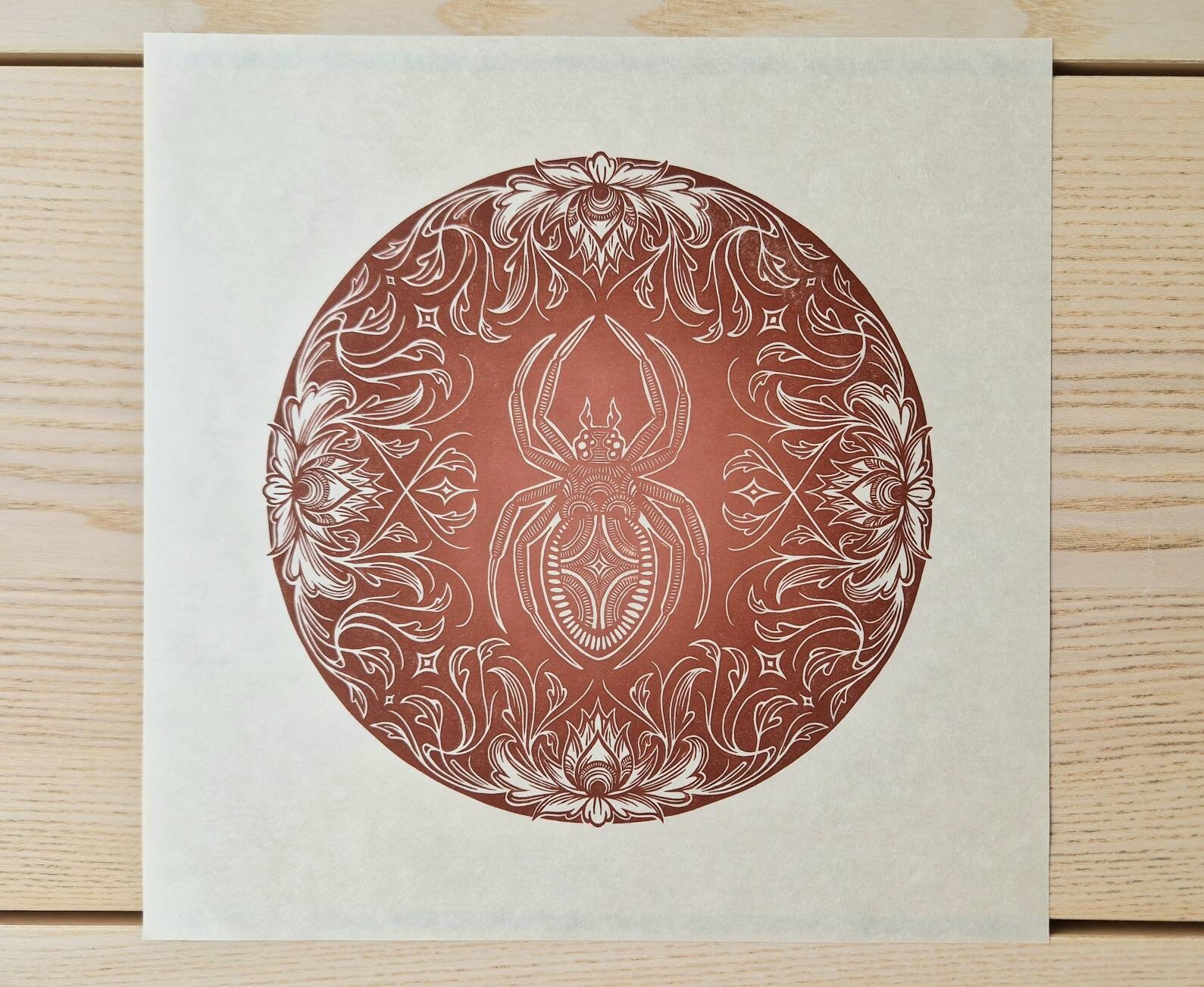 Round Linocuts Original Linocut Print