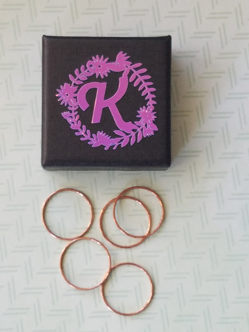 Minimalist Wedding Band 5 Piece Hammered Copper Ring Stack Delicate Ring Set Bohemian Gypsy Thin Handmade Boho Jewelry