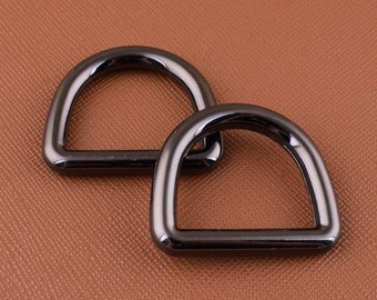 6 pcs 17mm d rings gun black d loop d circles metal d ring for belt handbags dog collar making