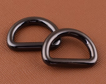 6 pcs 17mm d rings gun black d loop d circles metal d ring for belt handbags dog collar making