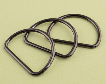6 pcs 17mm d rings gun black d loop d circles metal d ring for belt handbags dog collar making