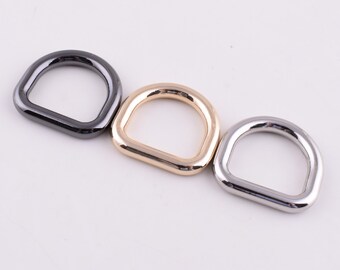 6 pcs 17mm d rings gun black d loop d circles metal d ring for belt handbags dog collar making